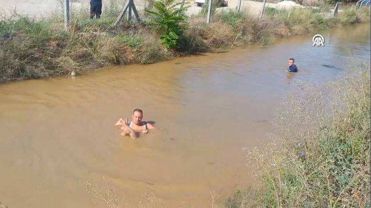 Sulama kanalında bir battı bir çıktı. Boğulma ihbarına giden ekipler şaşkına döndü 13